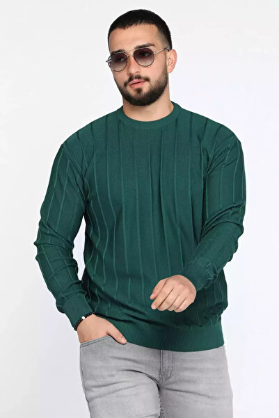 TOZLU Pulover tricotat pentru bărbați cu guler rotund
