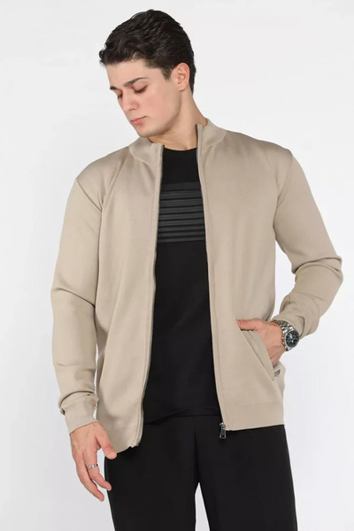 TOZLU Cardigan pentru bărbați cu fermoar