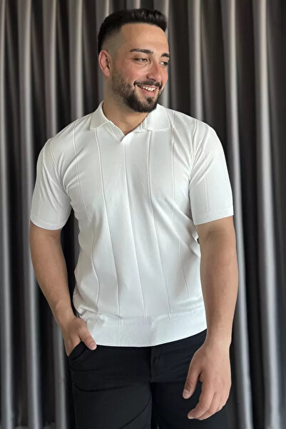 TOZLU Tricou pentru bărbați cu guler polo și model cu dungi