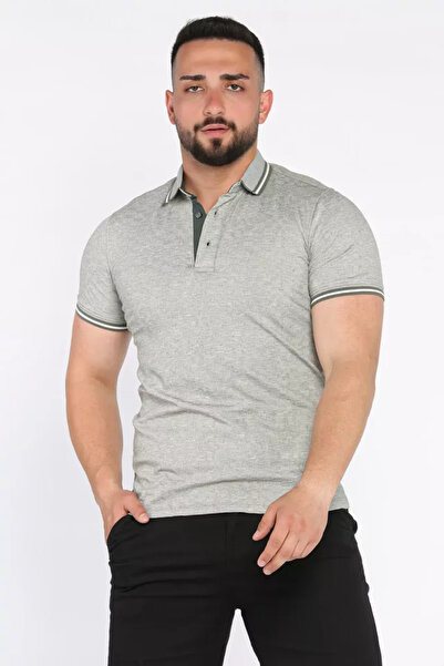 TOZLU Half Button Polo Collar Men's T-Shirt