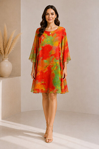 Moda Italy Short dress made of 100% silk