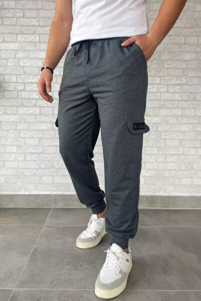 TOZLU Men's Jogger Sweatpants with Cargo Pockets and Ribbed Cuffs