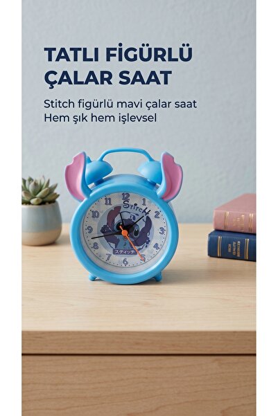 VizyonumVar Concept Stitch Figürlü Pilli Çalar Saat - Kolay Kurulumlu Şık Mas...