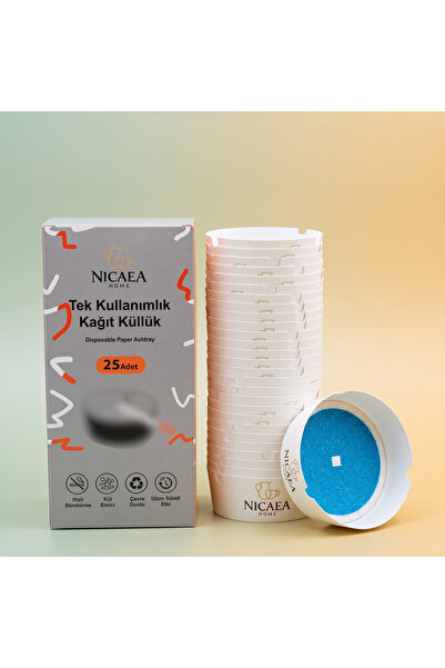 Nicaea Home 25 Adet Tek Kullanımlık Kağıt Küllük - Su ile Aktifleşen Dumansız...