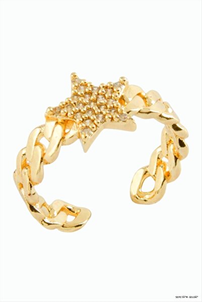 ZERO LAND Spt-Gld Star Zircon Stone Metal (191344) Ring Yellow