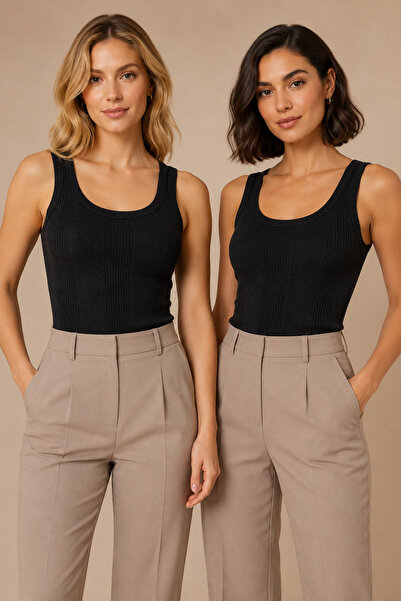 Nymora Women's 2-Pack 95% Cotton U-Neck Thick Strap Ribbed Camisole Undershir...