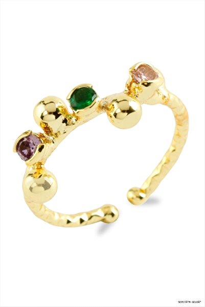 ZERO LAND Spt-Gld Zigzag Stone (191424) Ring Yellow