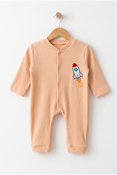 hobbe baby Space Driver Patterned Baby Romper 3-6-9 Months 100% Cotton