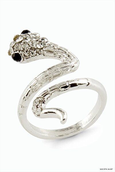 ZERO LAND Spt-Gld Snake Stone Metal Ring (191545) Silver Color
