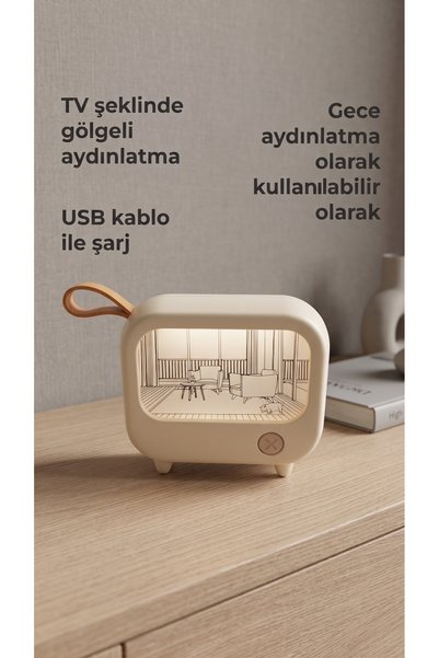 VizyonumVar Concept Premium Tasarım TV Görünümlü USB Dahili Masaüstü Aydınlat...
