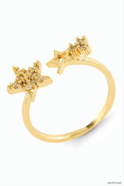 ZERO LAND Spt-Gld Star Zircon Stone Metal (191047) Ring Yellow