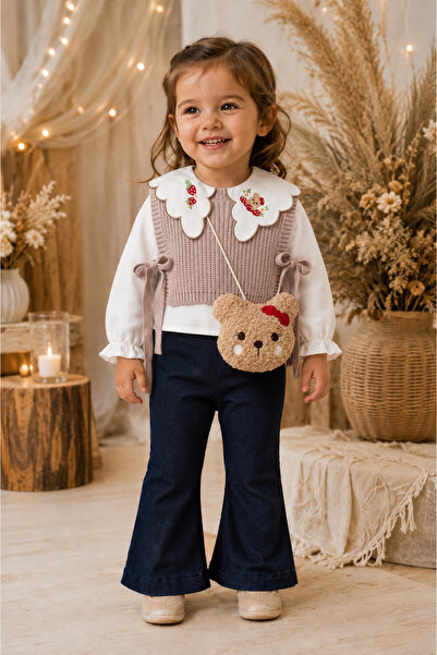 EDM Kidss Girl's 3-Piece Bohemian Special Occasion Set – Embroidered Sweater ...