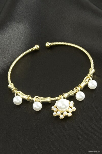 ZERO LAND Spt-Gld Flower Pearl Bracelet (185651) Yellow