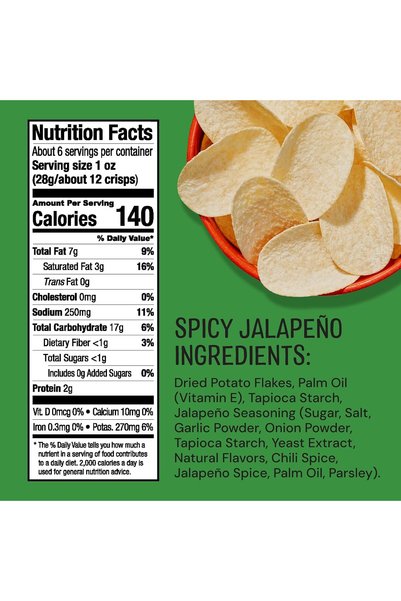 The Good Crisp رقائق البطاطس الخالية من الغلوتين من ذا جود كريسب كومباني (علب بسعة 158 جم، عبوة من 8 قطع)، غير معدلة وراثيا ومضادة للحساسية، وجبات خفيفة خالية من الغلوتين