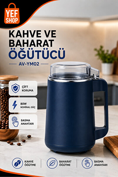 YEF SHOP Kahve ve Baharat Öğütücü Paslanmaz Çelik AVYM02