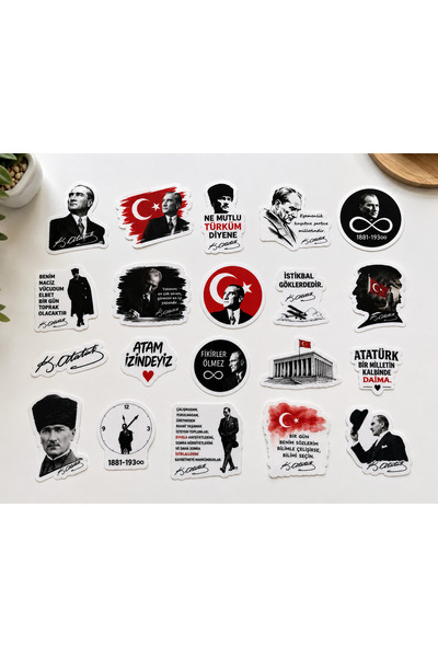 Genel Markalar Atatürk Sticker Seti | Mustafa Kemal Atatürk Temalı Dekoratif ...