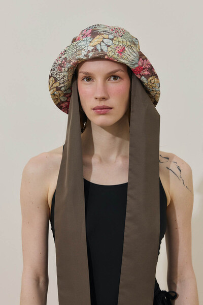 Fahhar Pulse Pattern Bucket Hat Khaki