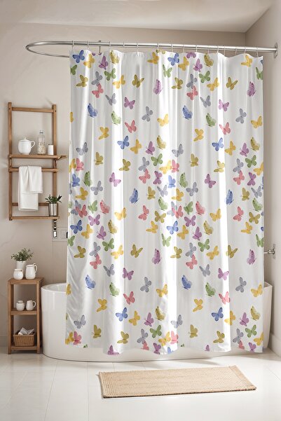 EVPANYA Bathroom Curtain, Colorful Flying Patterned Shower Curtain, Bathtub C...