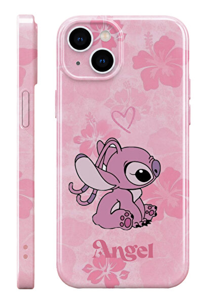 WANNA PROTECT iPhone 15 Angel Protect Slim Parlak Tam Kaplayan Baskı Kamera K...