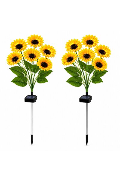 NovaBox Set of 2 decorative solar lamps Sunflower, 12 RGB LED flowers, NB-031