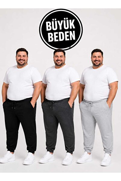 TREND ALİSSE Set of 3 Large Size Xs-7Xl Maxfit Sweatpants