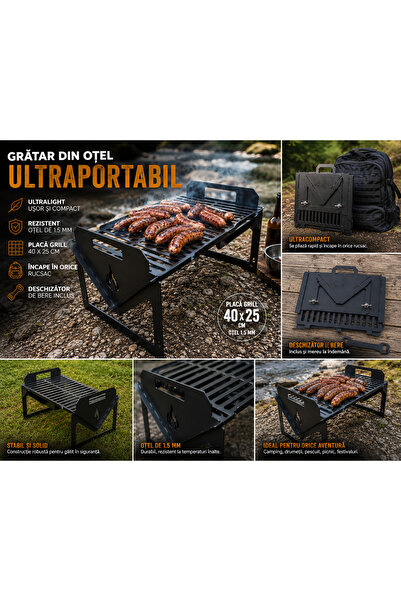 Generic Brand Gratar portabil pliabil din otel