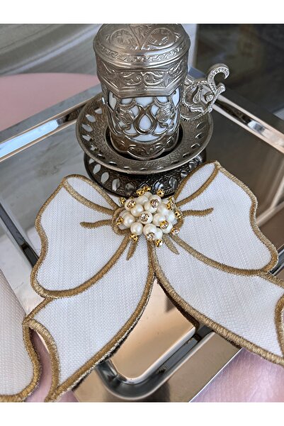 Kurdele model Gold taşlı Sunum peçetesi