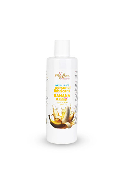mylove Lubrifianți aromatizați Seria Aroma Intim&Masaj 2 în 1 Banană 300ml