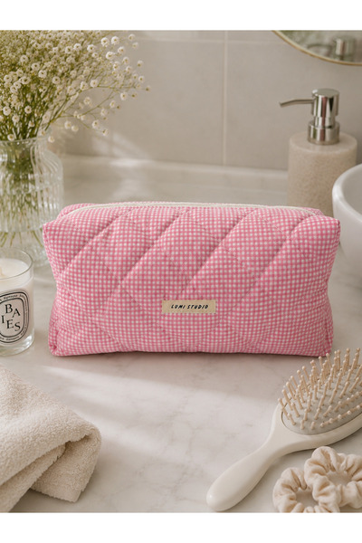 lumi Studio Carry All XL Pembe Pötikare Kapitone Organizer Çanta – Büyük Boy ...