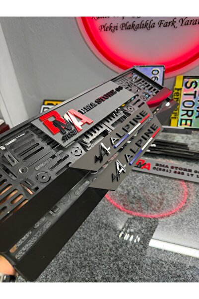 BMASTORE06 Alpine siyah Mat Model Pleksi Plakalık(1 çift,2 adet)