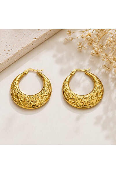 Archhazel Jewelery Gold Steel Hoop Earrings