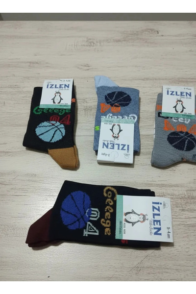 EfemİcGiyim 3-4 Years Old Boys Seasonal Long Socks 12 Pack