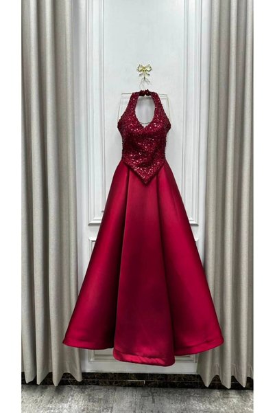Sukar Mikada Two-Tone Evening Gown