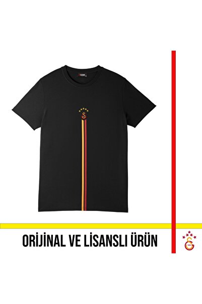 Galatasaray Licensed 5 Star Detailed Black T-Shirt E251398