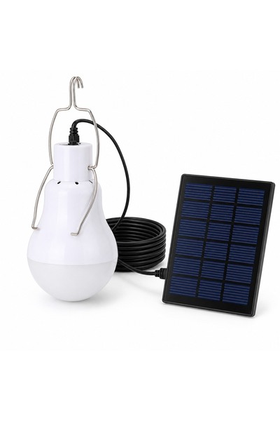 NovaBox Bec LED solar portabil cu panou fotovoltaic și cârlig, lumină albă 60...