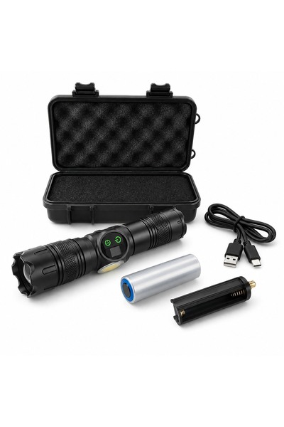 NovaBox Rechargeable LED tactical flashlight NB-029, 1200 lm, telescopic zoom...