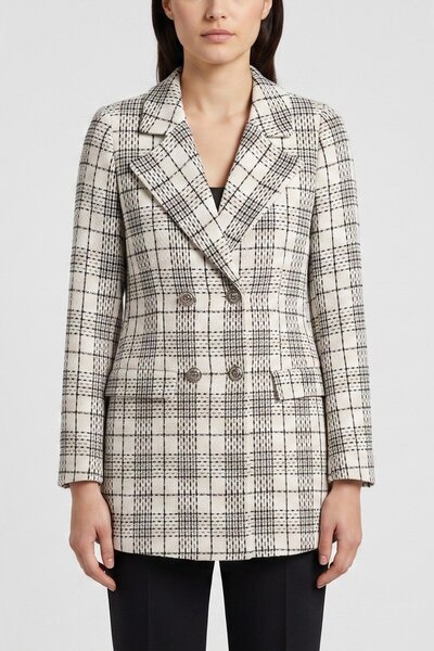 Lafela Kruvaze Kapama Tüvit Dokulu Oversize Blazer Ceket