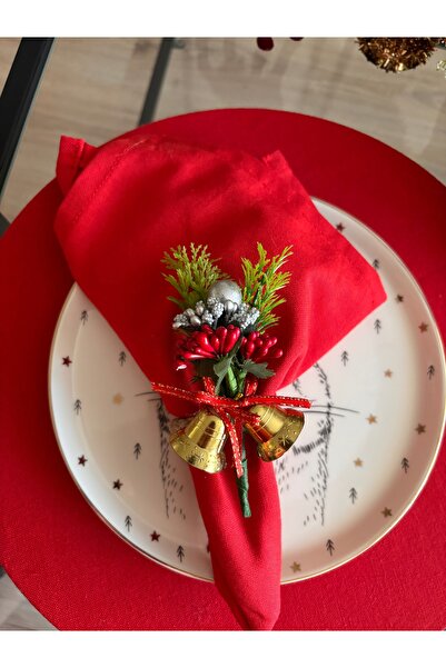 Ayd Home 10Pcs Silver Bulk Christmas Napkin Ring New Year Table Napkin Holder...