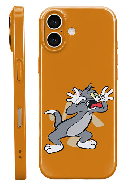 WANNA PROTECT iPhone 16 Tom Protect Slim Parlak Tam Kaplayan Baskı Kamera Kor...
