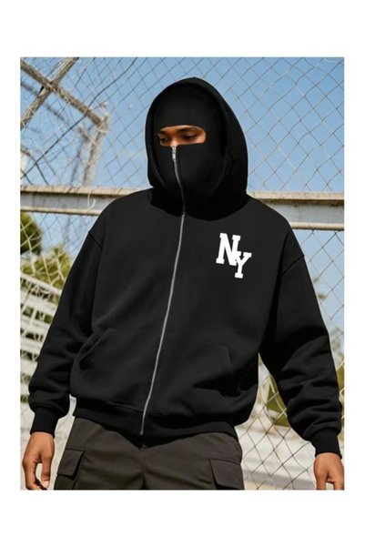 LAND MODA Unisex Ninja Masked Sweatshirt