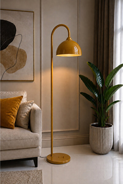Luna Lighting Olimpos Hareketli Hardal Sarısı Büyük Boy Modern Dekoratif Meta...