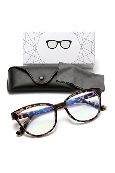 QnQ Cat Eye Leopard Blue Light Protective Glasses Sunglasses Transparent