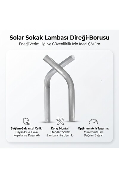Seal Elektrik Solar Sokak Lambası Konsol Borusu - Dirsekli / Kıvrımlı Aydınla...