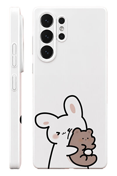 WANNA PROTECT Samsung S25 Ultra Tavşan Protect Slim Parlak Tam Kaplayan Baskı...
