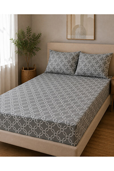 H&F Trendline King Size Double Elastic Sheet Set 180X200X30 Cm, 2 Zippered 50...