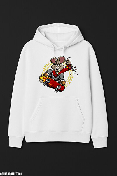 CALKARCOLLECTION Skater Mouse Unisex Hooded Sweatshirt (Hoodie)