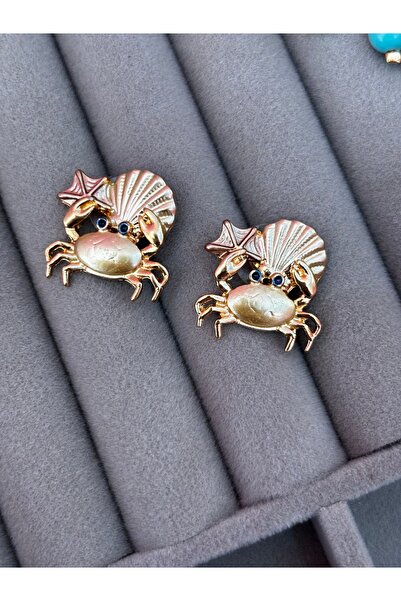 MODA Women's Crab Figured Seashell Earrings – Sea-Themed Stylish and Elegant ...