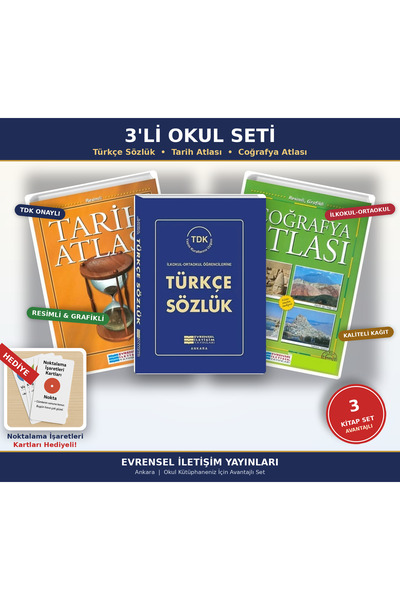 Evrensel Yayınları İLKOKUL VE ORTAOKUL İÇİN TDK ONAYLI Türkçe Sözlük + Tarih ...