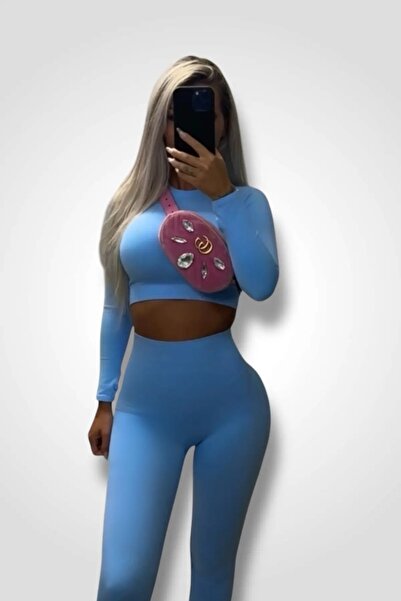 BOMBFIT Blue Seamless Premium sports shaper, fitness, women's suit