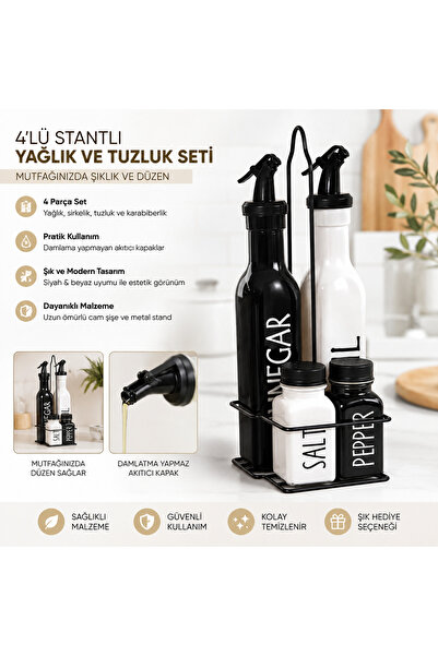 4'LÜ STANLI YAĞLIK VE TUZLUK SETİ